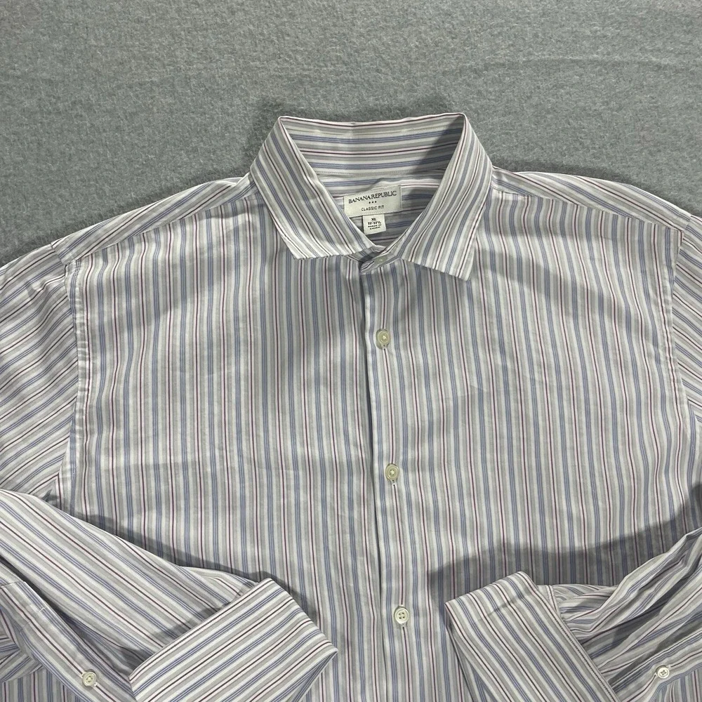 Banana Republic Shirt Classic Fit Cuffed Button Up Mens‎ Long Sleeve X-Large